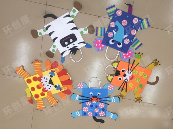 幼儿园美工区动物纸袋创意图片
