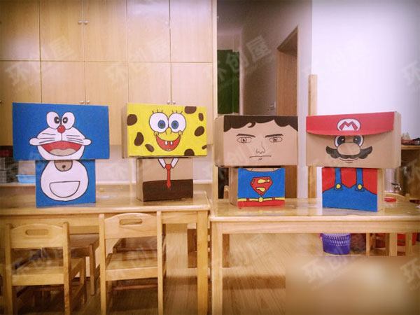 幼儿园整体环创纸箱大创意图片