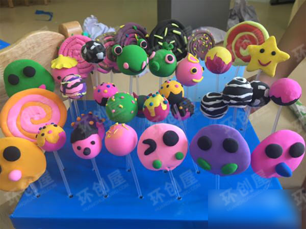 幼儿园角色区轻黏土好吃的食品店图片
