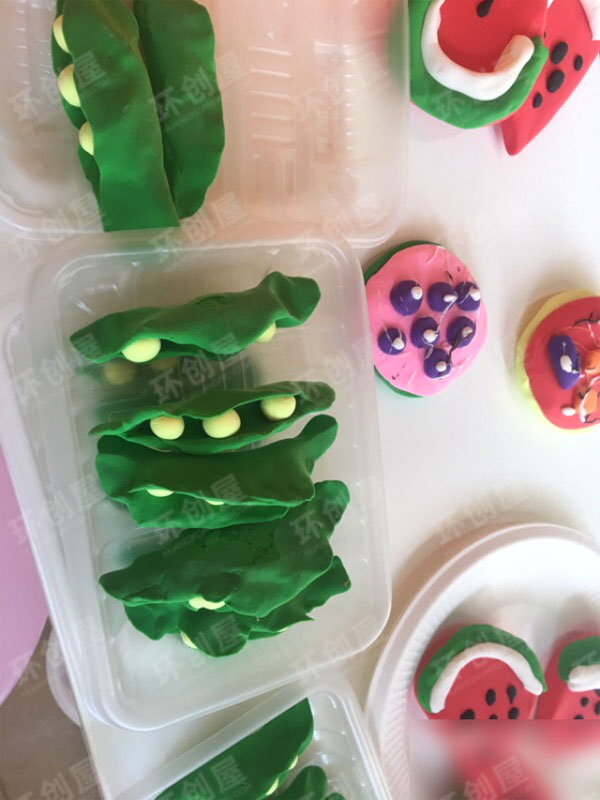 幼儿园角色区轻黏土好吃的食品店图片