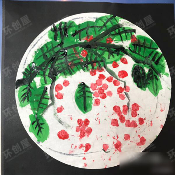 幼儿园水粉画樱桃图片