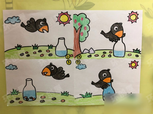 幼儿园科学区乌鸦喝水实验图片