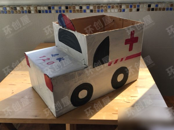 幼儿园自制纸盒小汽车制作图片