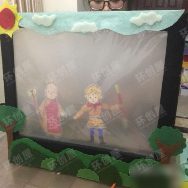 幼儿园表演区自制皮影图片