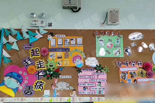 幼儿园疫情环创主题墙图片