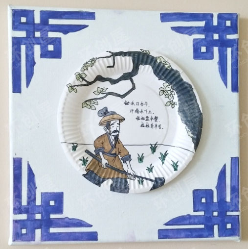 幼儿园中国风盘子画环创图片