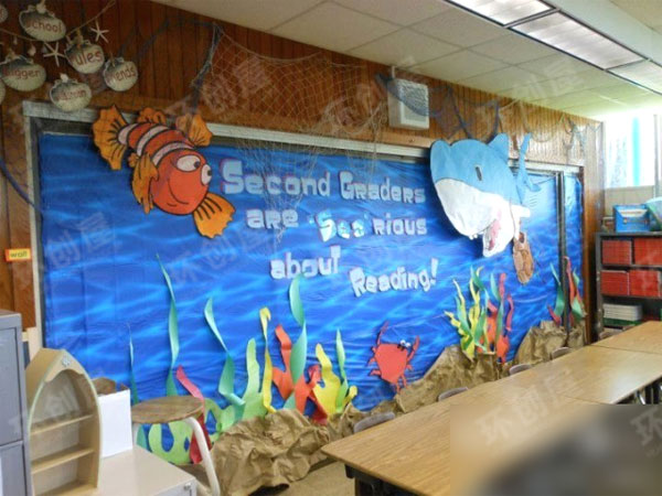 幼儿园海洋风格主题墙面布置图片
