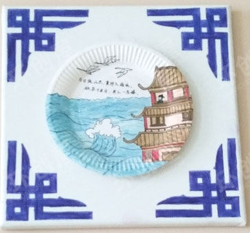 幼儿园中国风盘子画环创图片
