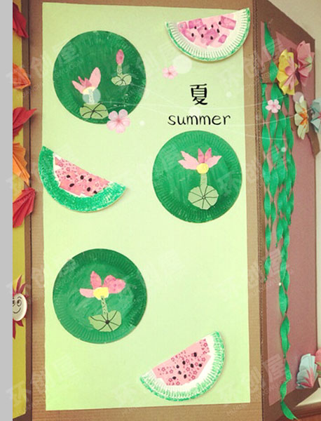 幼儿园春夏秋冬主题墙面布置画图片