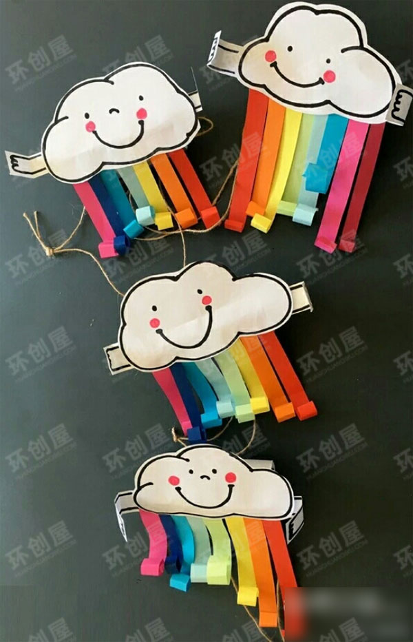 幼儿园彩虹手工挂饰制作图片