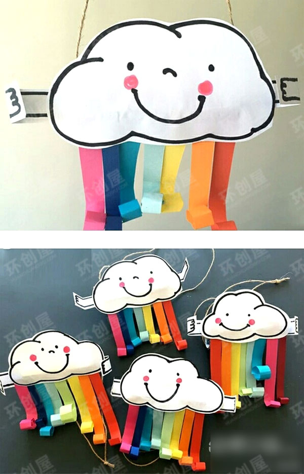 幼儿园彩虹手工挂饰制作图片