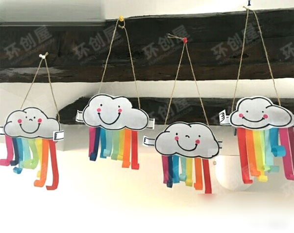 幼儿园彩虹手工挂饰制作图片