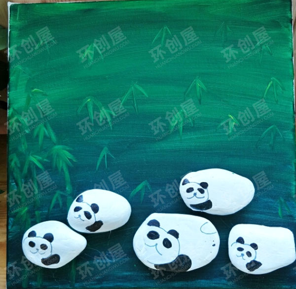 幼儿园石头装饰画图片