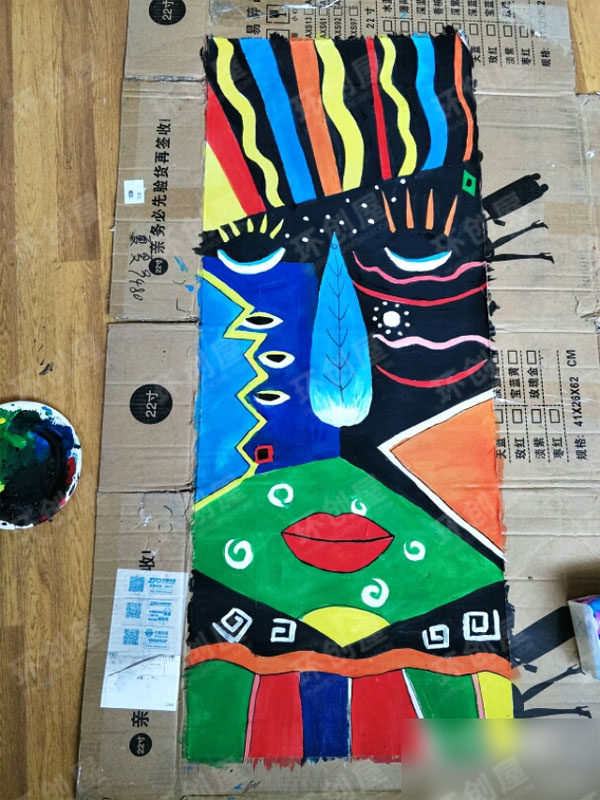 幼儿园石头装饰画图片