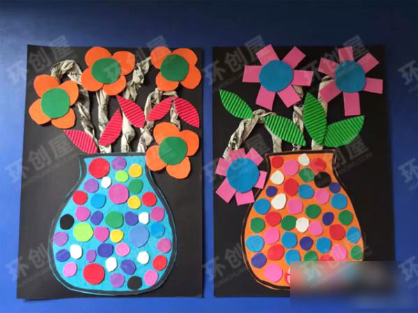 幼儿园环创花瓶装饰画图片