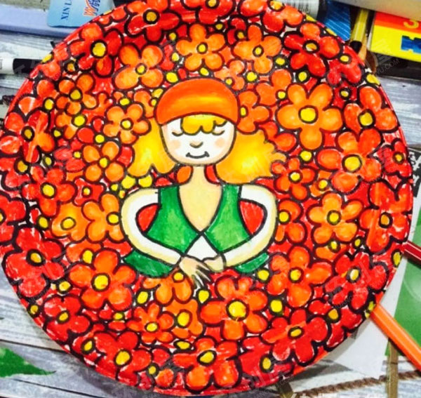 幼儿园纸盘画墙面装饰图片