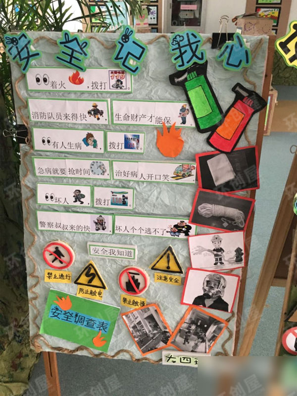 幼儿园安全知识环创图片