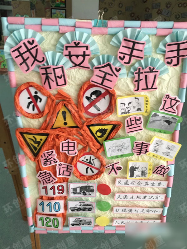 幼儿园安全知识环创图片