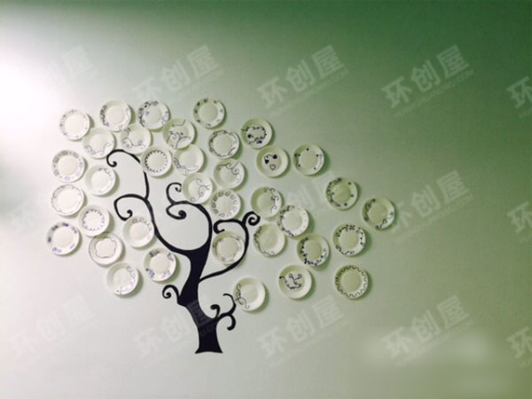 大班中国青花瓷墙壁布置图片