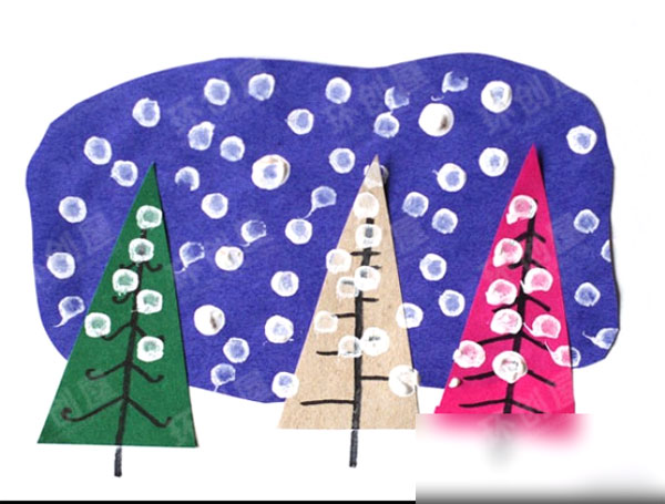 小班美术创作下雪天图片