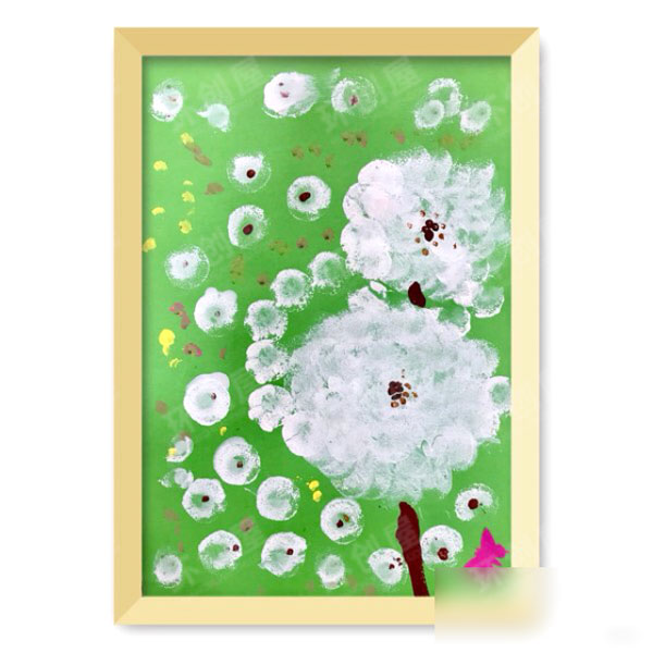 小班美术点画蒲公英图片