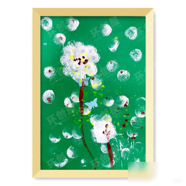 小班美术点画蒲公英图片
