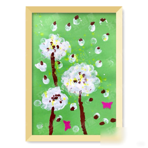 小班美术点画蒲公英图片