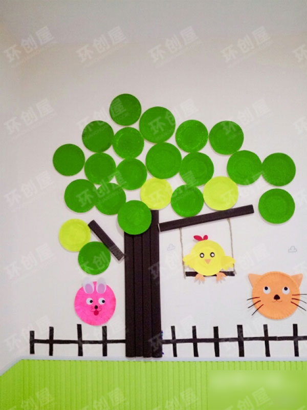幼儿园纸盘创意主题墙图片