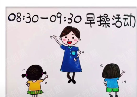 幼儿园墙面布置一日流程图图片