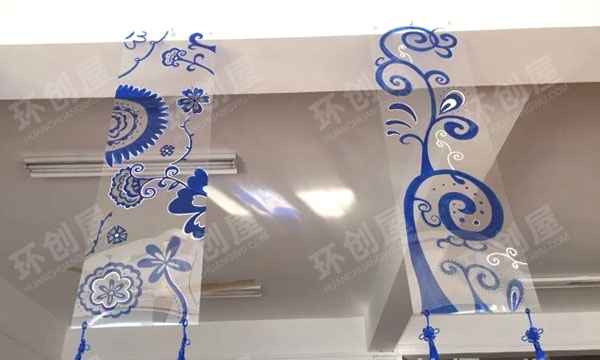 幼儿园中国风青花瓷吊饰图片