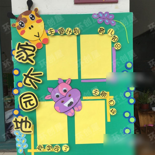 幼儿园家园联系环创图片