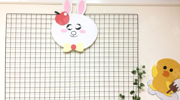 幼儿园小清新网格风家园联系栏图片