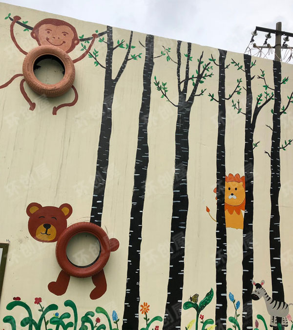 幼儿园户外墙壁画图片