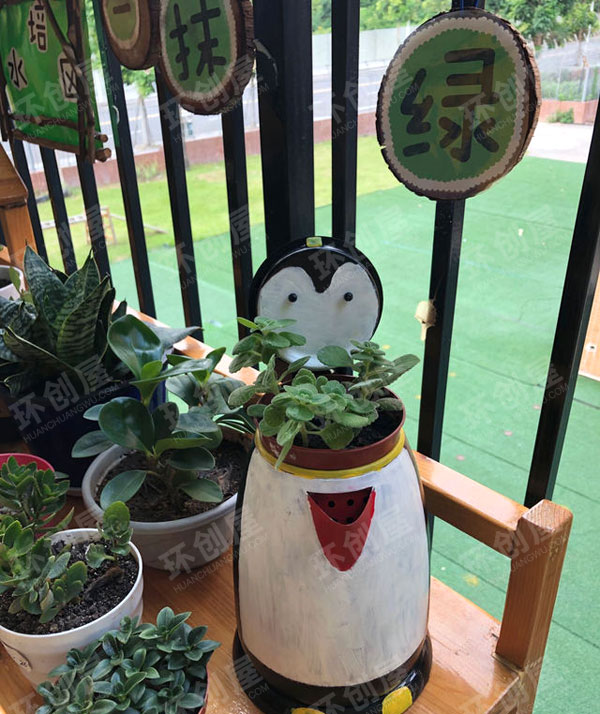 幼儿园户外植物角废物利用瓶瓶罐罐图片