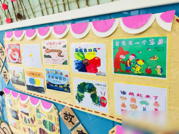 幼儿园绘本墙阅读区图片