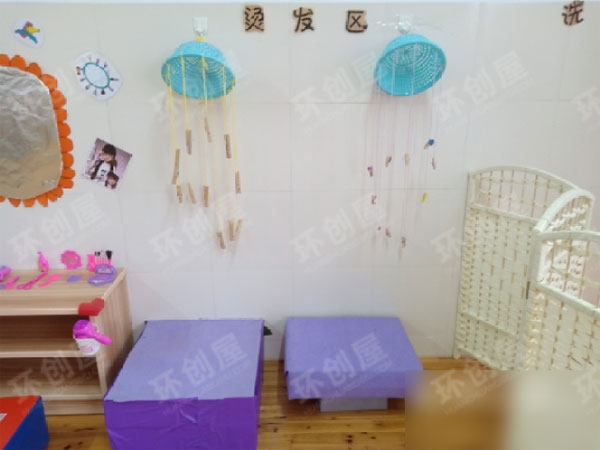 幼儿园角色区理发店废物利用图片