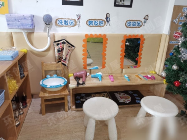 幼儿园角色区理发店区域图片