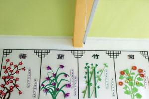 幼儿园梅兰竹菊主题墙布置图片5张
