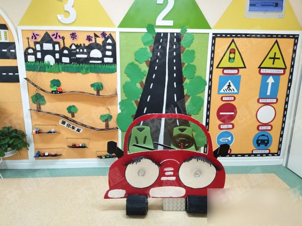 幼儿园车来了主题墙图片
