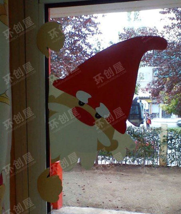 幼儿园可爱的冬季窗贴图片