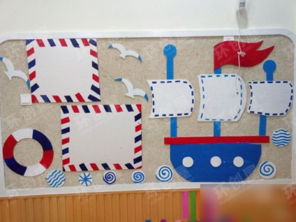 幼儿园蓝色海洋风家园联系栏图片