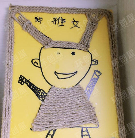 幼儿园麻绳创意作品展示图片