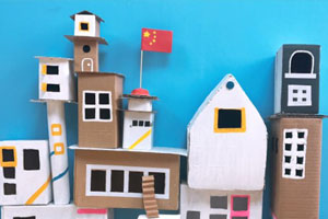 幼儿园建构区纸盒的利用图片5张