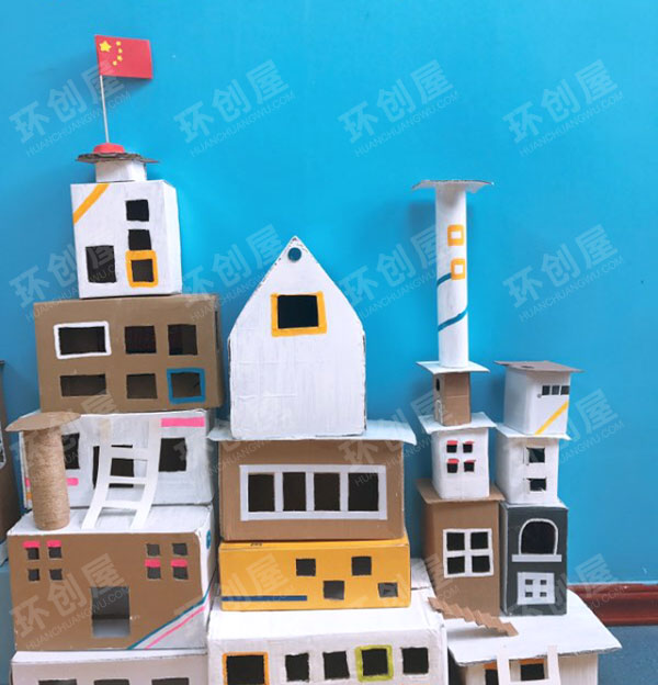 幼儿园建构区纸盒的利用图片