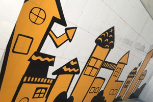 幼儿园现代生活建构区墙面图片