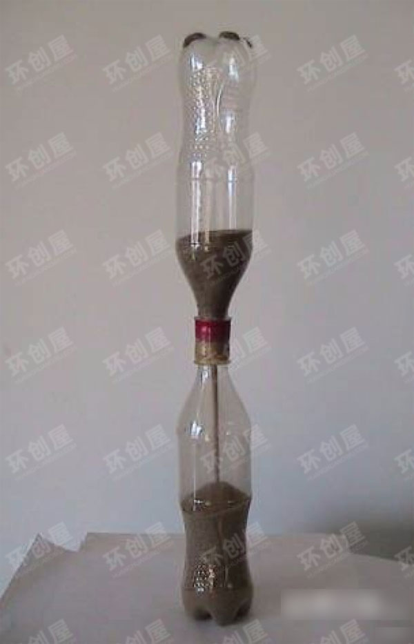 幼儿园科学区自制教玩具沙漏图片
