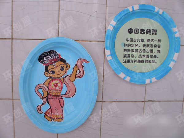 幼儿园表演区表演节目的小娃娃装饰盘图片