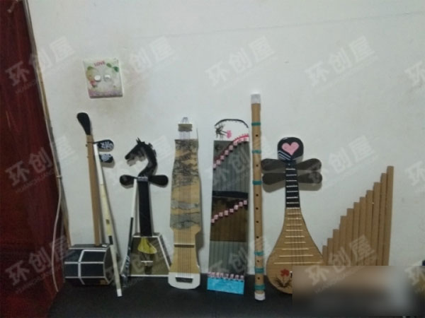 幼儿园表演区旧物利用乐器集合图片
