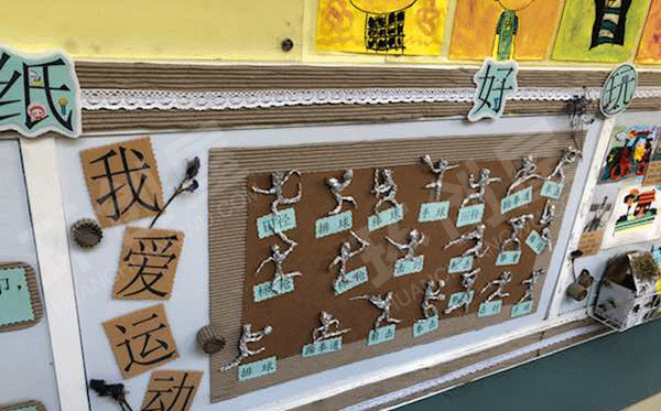 幼儿园纸的家族墙面布置环创图片