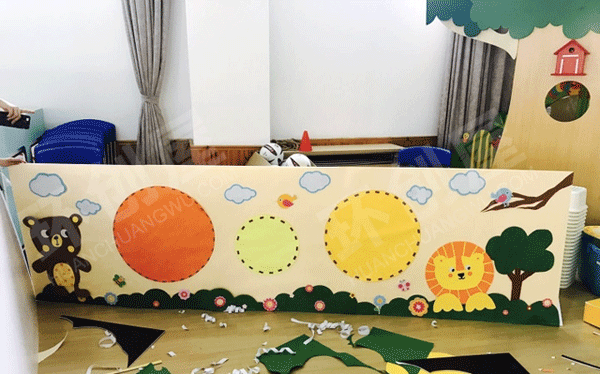 幼儿园卡通风墙面布置环创图片